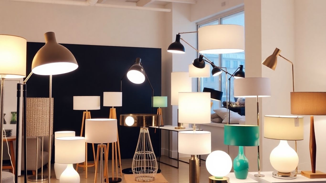 Modern lamps in a well-lit room.