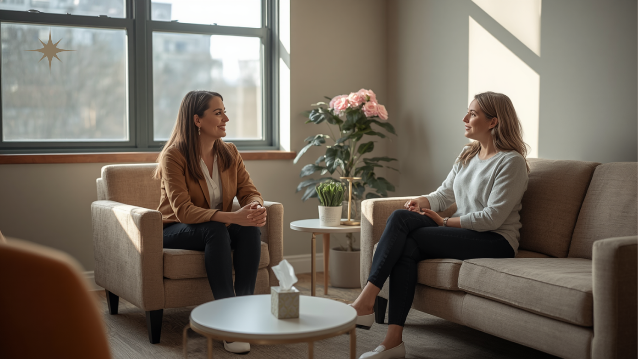 A solo psychotherapist or psychiatrist on a phone call