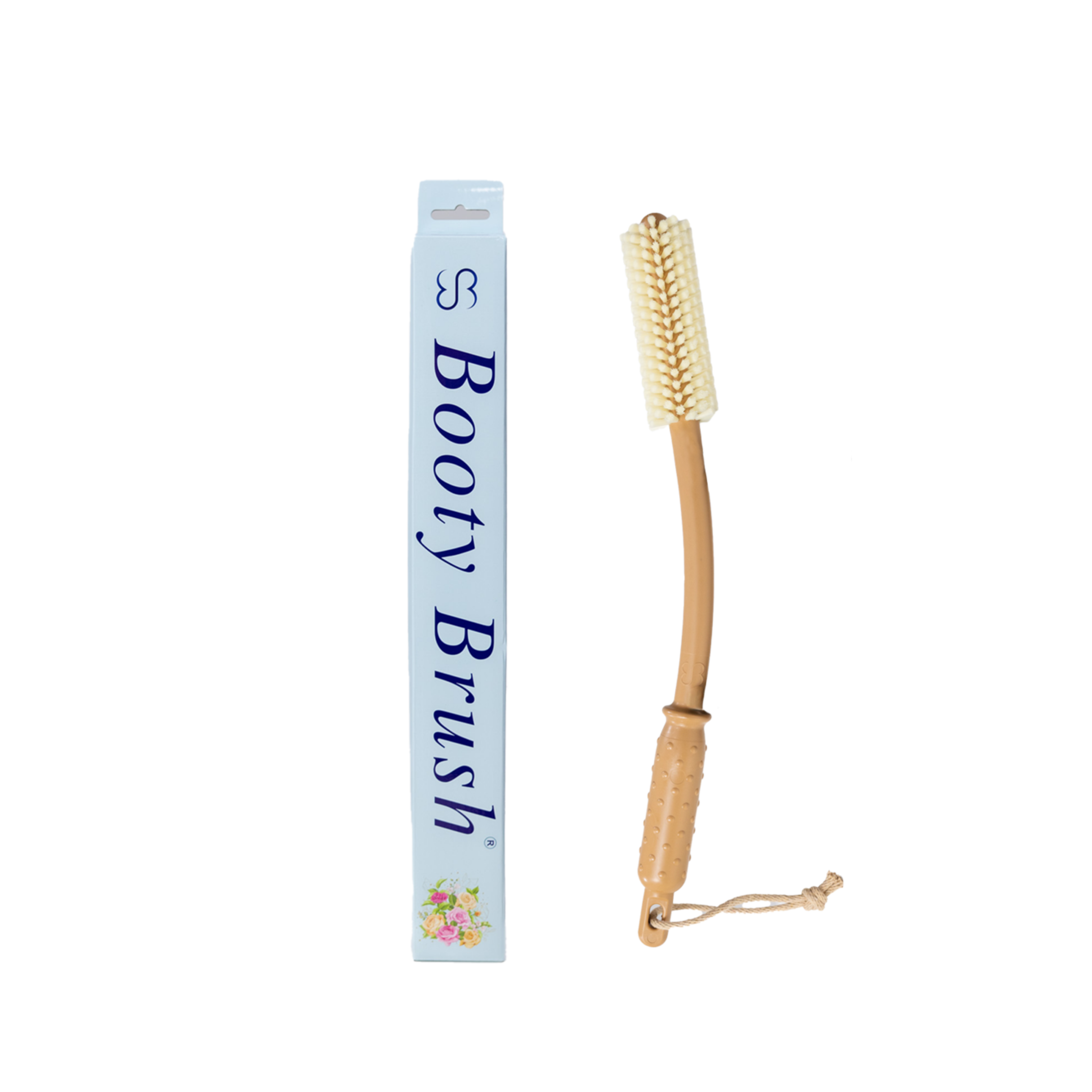 Long handle shower brush for comfortable reach
