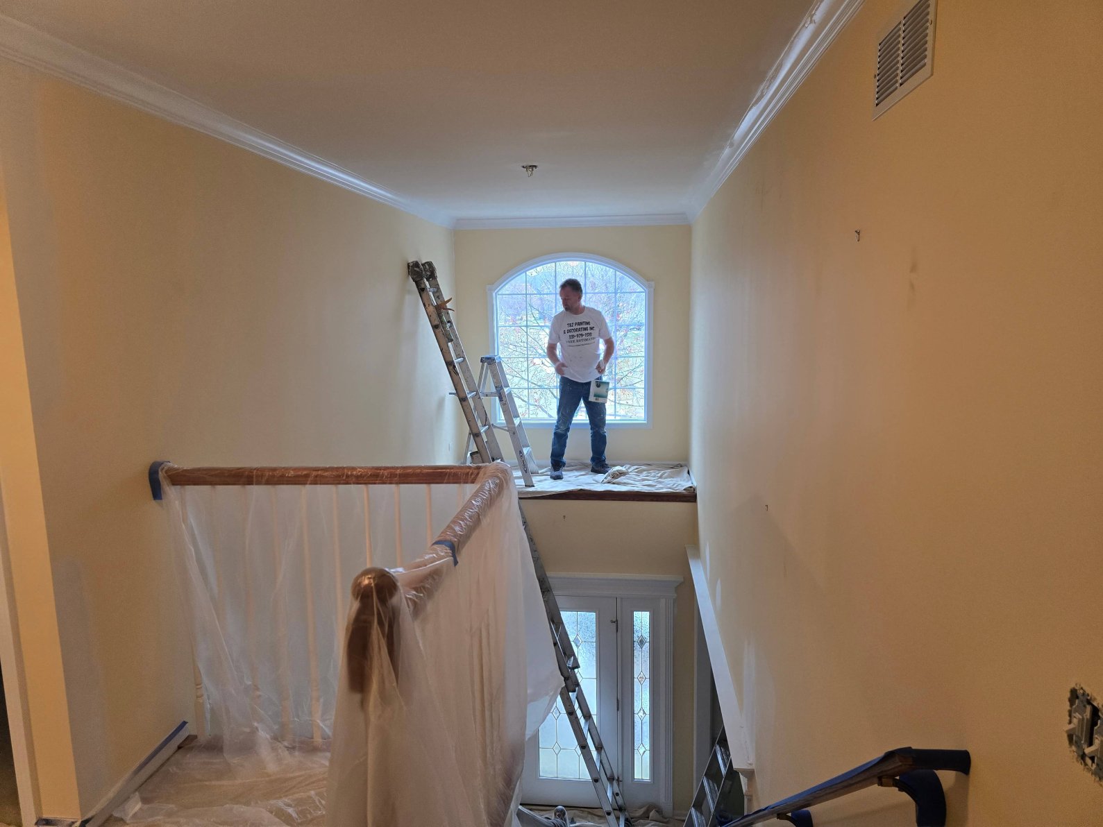 Painter working in a residential setting