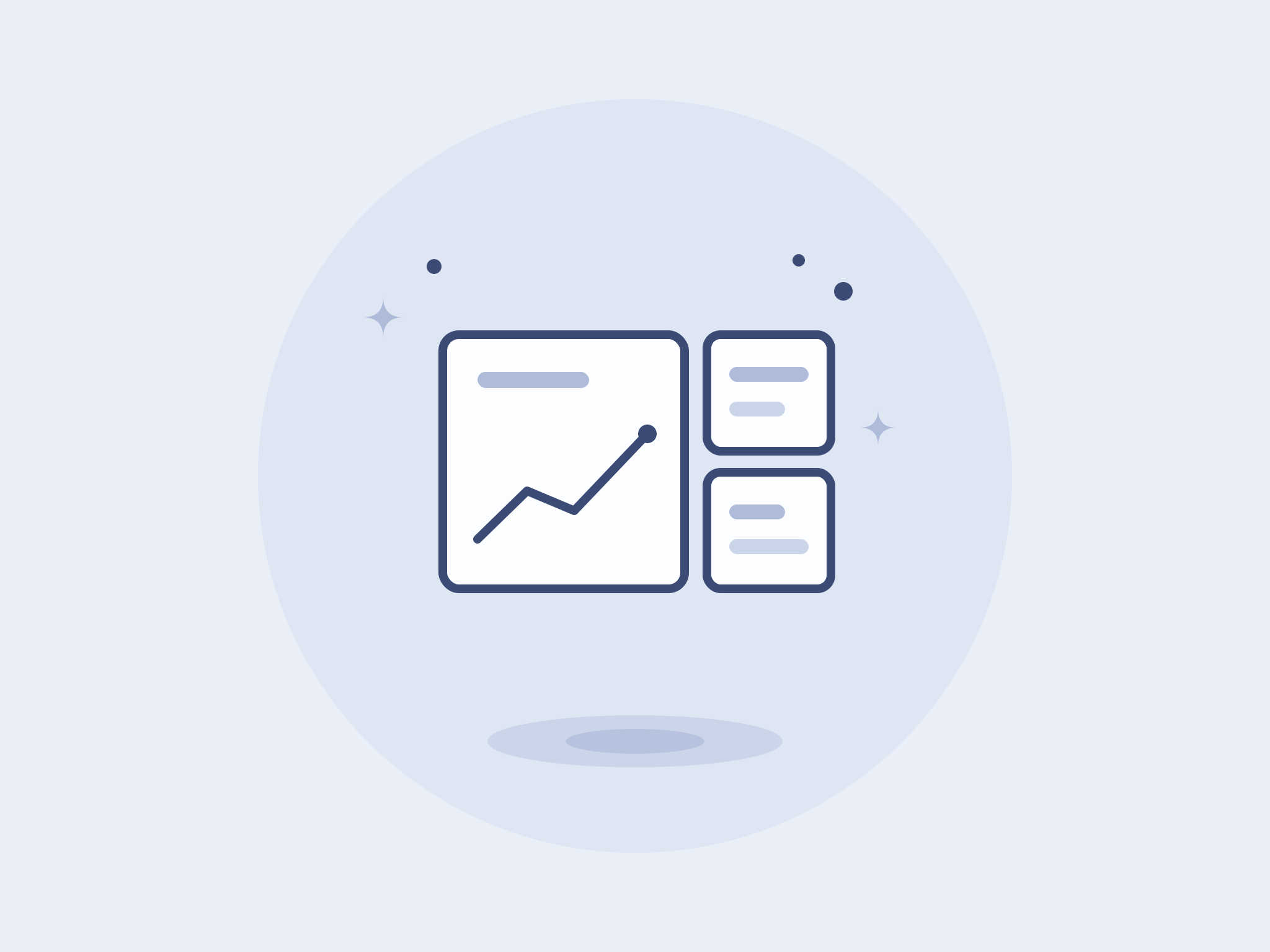 Data analysis metrics on a dashboard