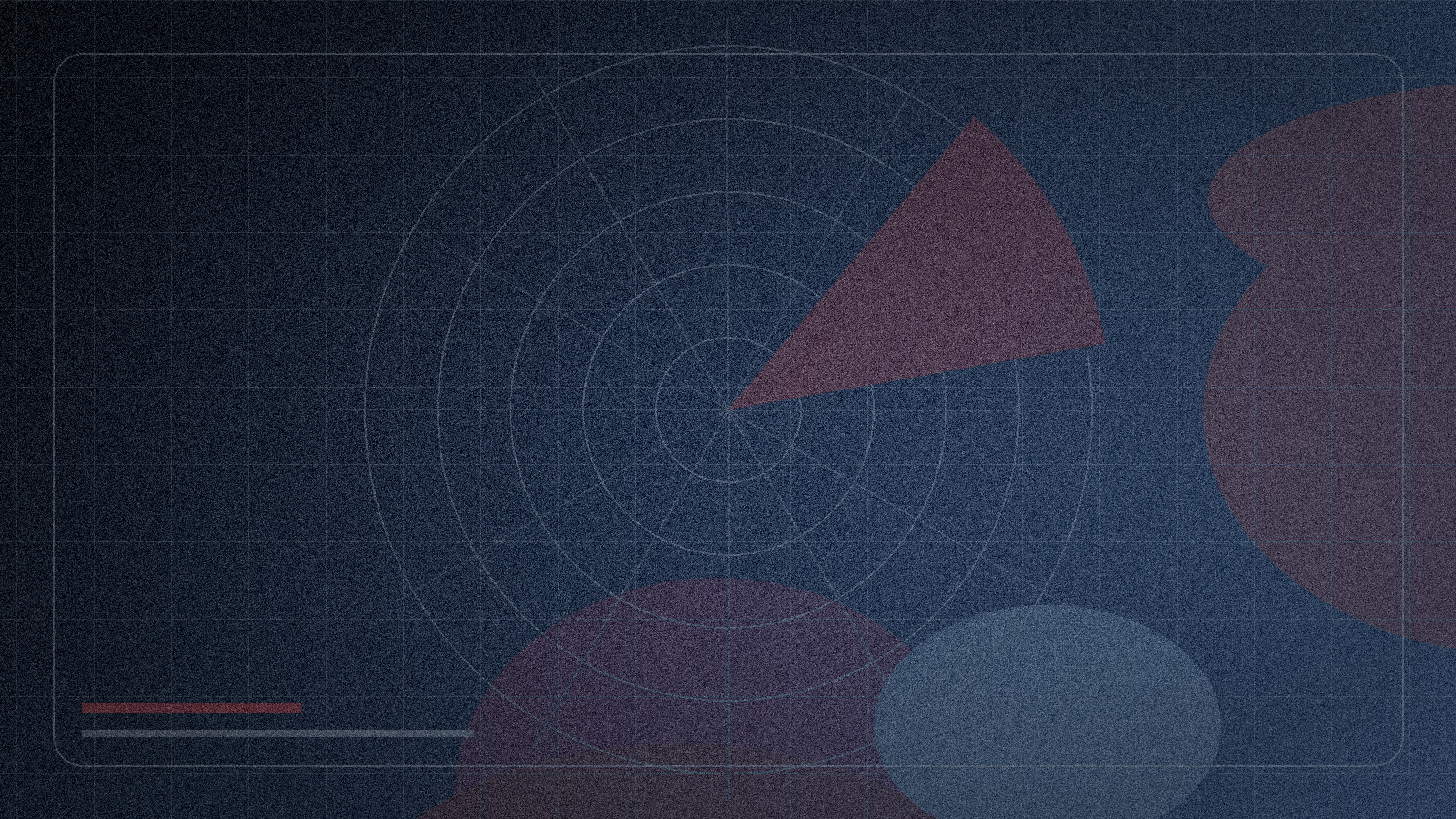 Abstract geometric shapes on a dark grid