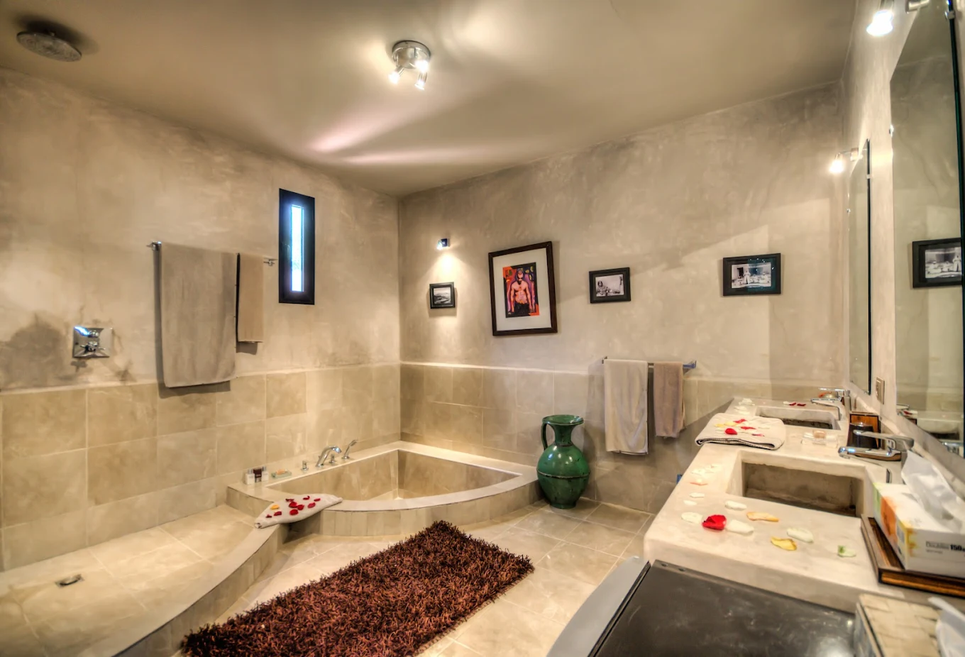 Salle de bain raffinée avec baignoire