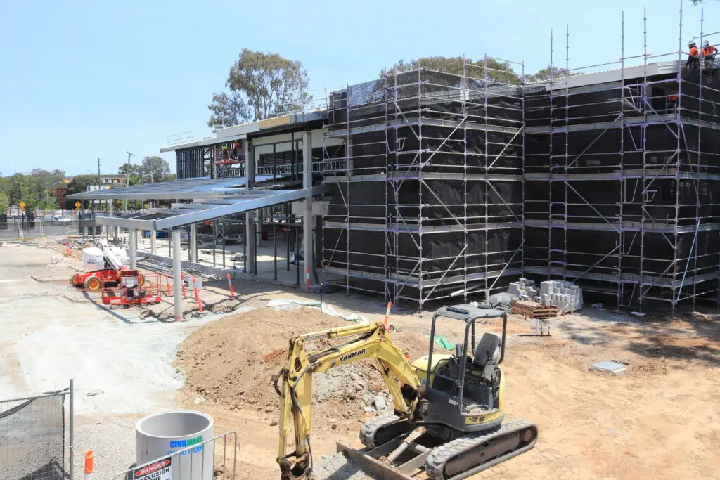 Construction site camera overlooking active works