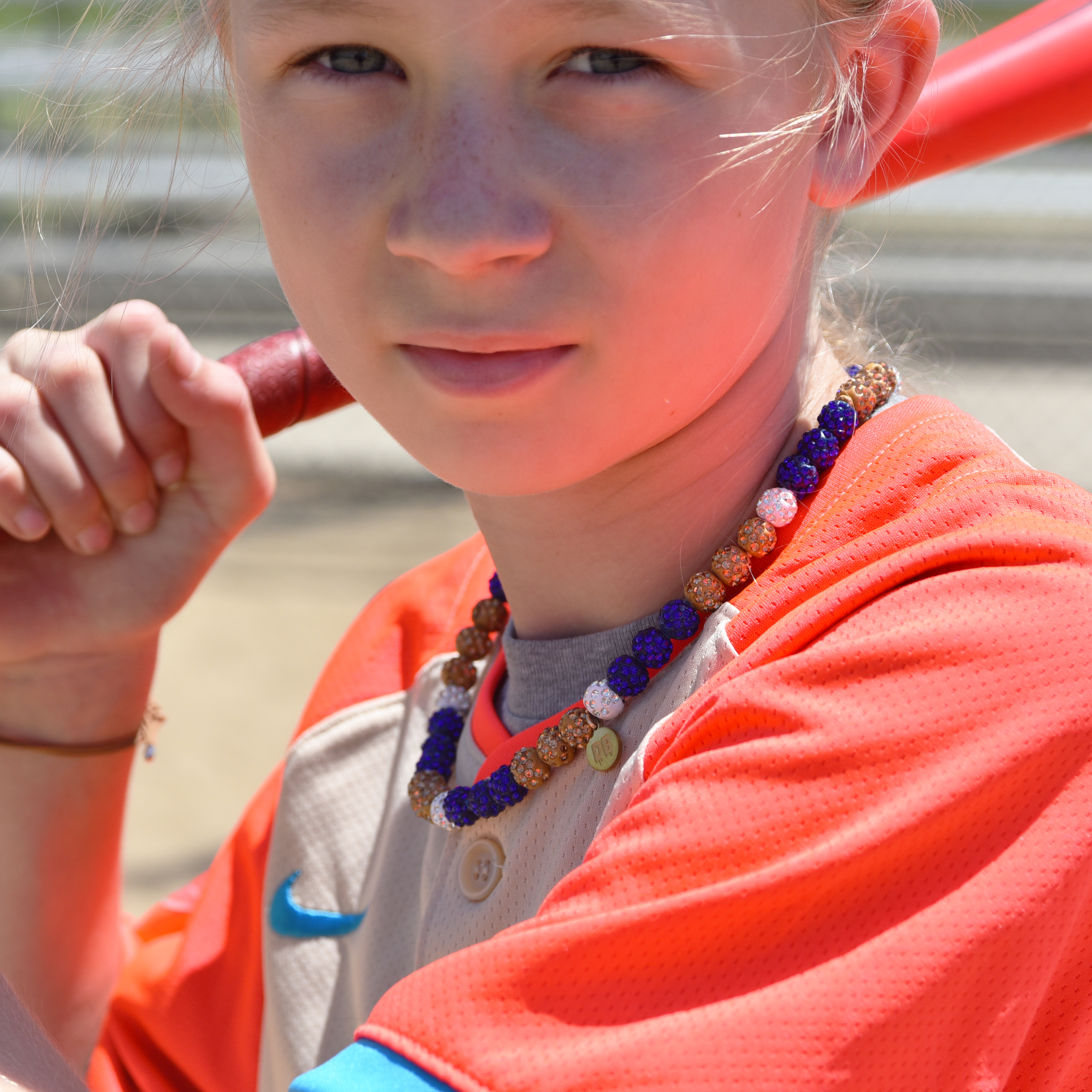 Baseball necklace and bat game-day style