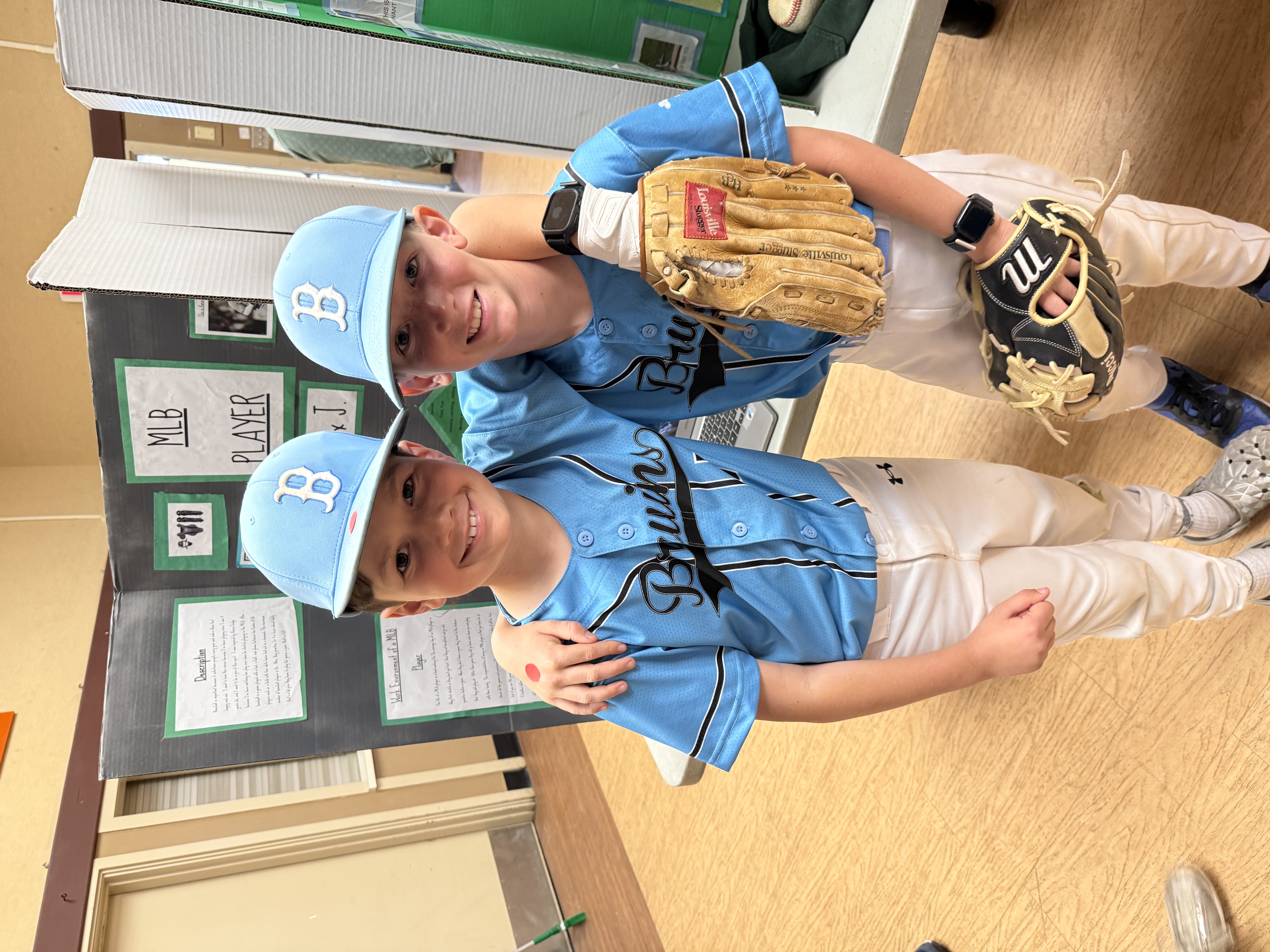 Young athletes showing team pride together