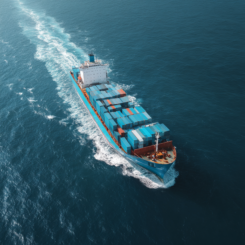 A large cargo ship carrying containers