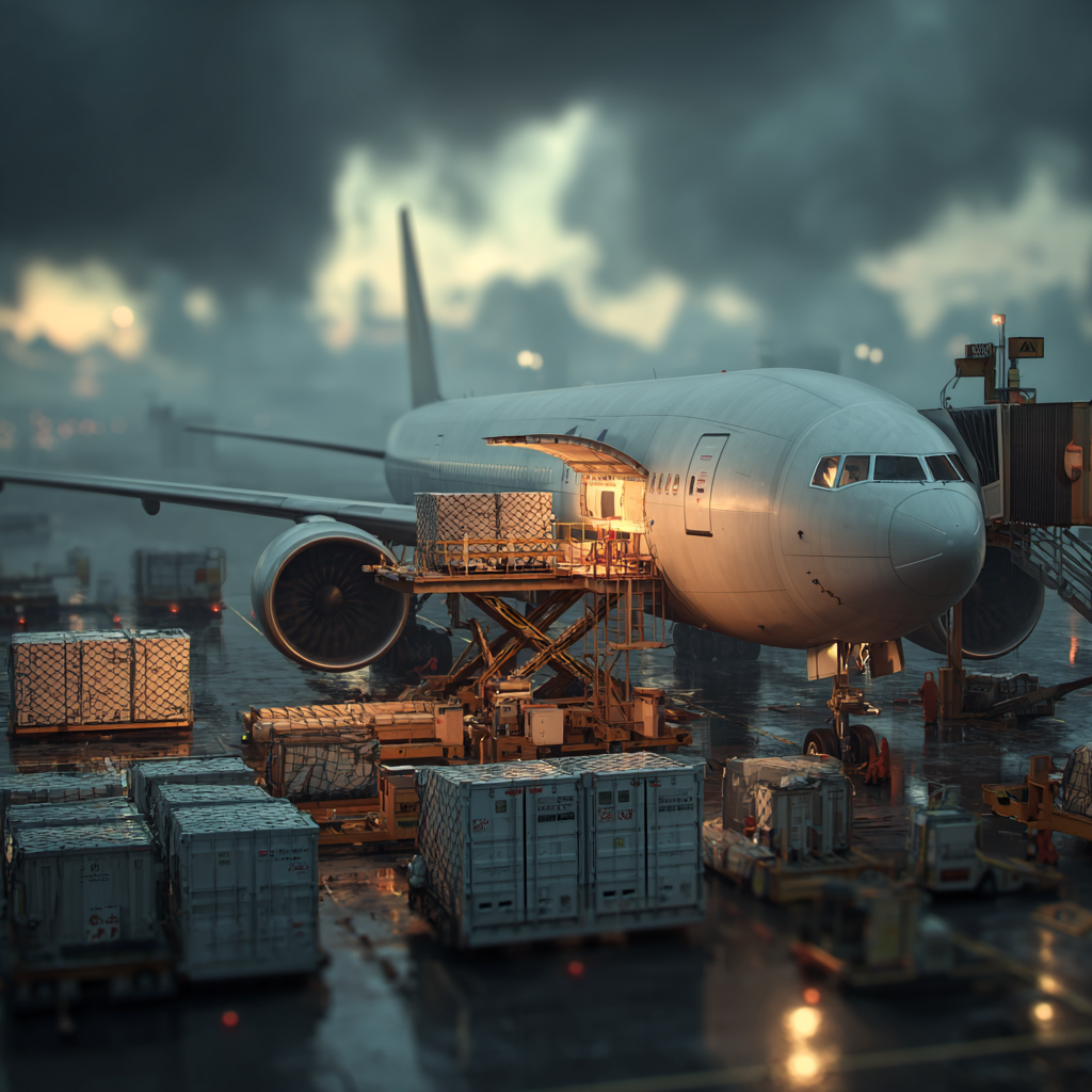 Packed household belongings prepared for international shipping