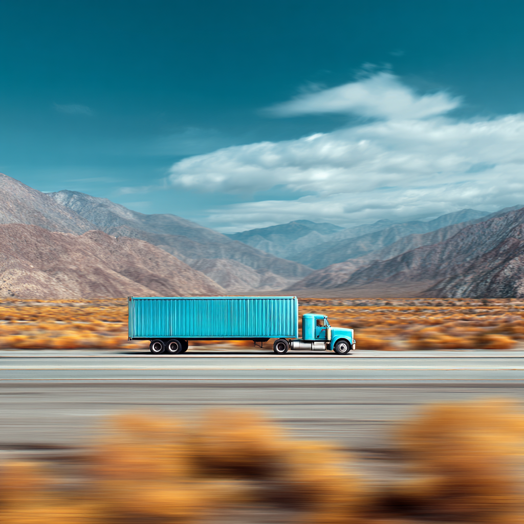 Moving truck traveling toward Dallas