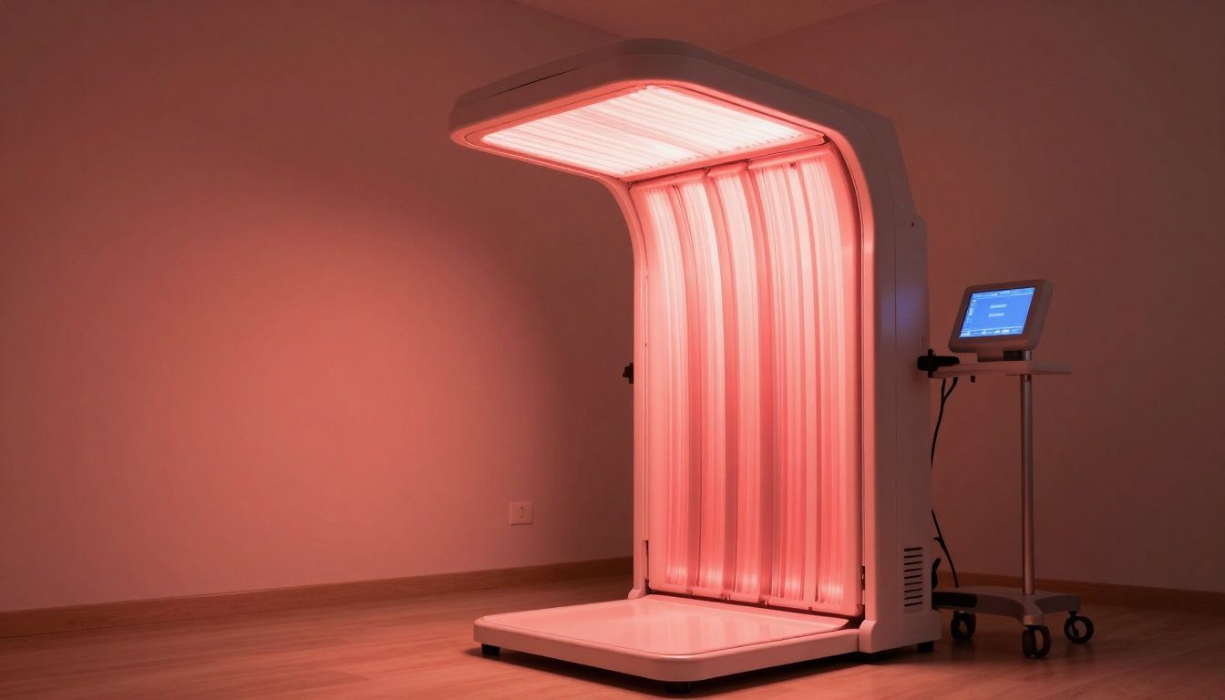 Red light therapy treatment room in New York City.