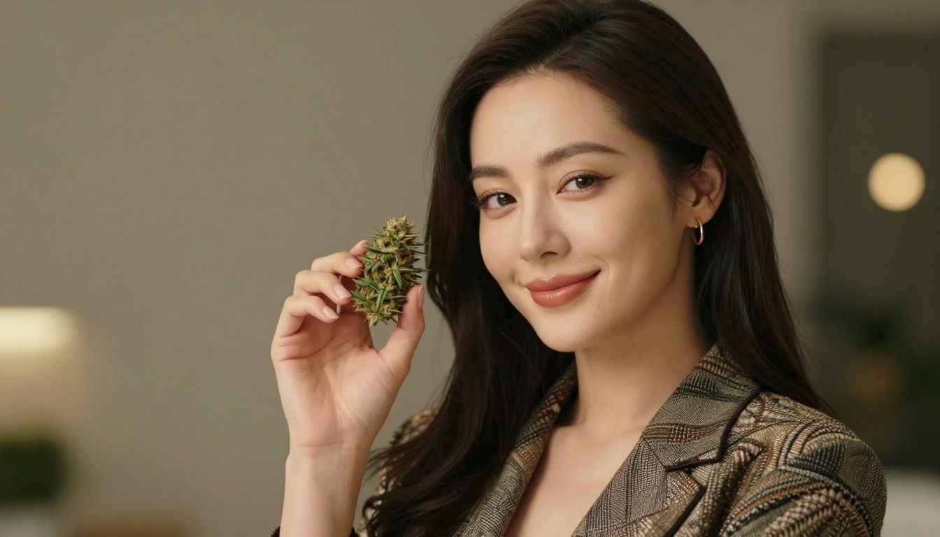 Rancho Cucamonga dispensaries storefronts with green plants and blue sky.