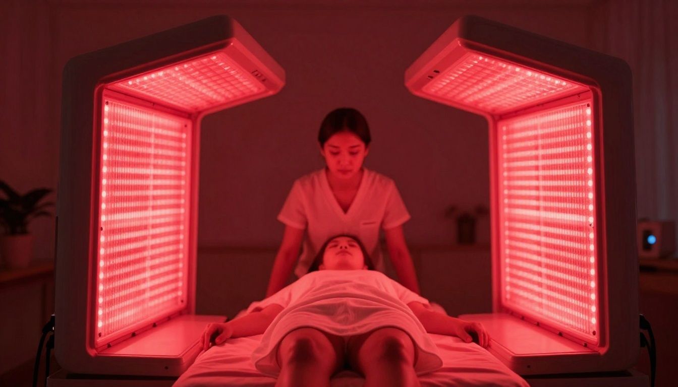 Red light therapy session in Washington DC.