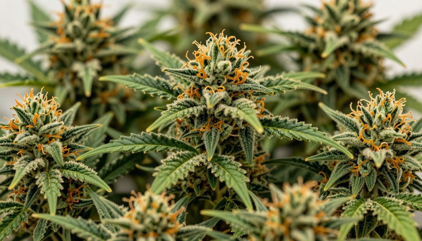 Rancho Cucamonga dispensary exterior with green plants and blue sky.