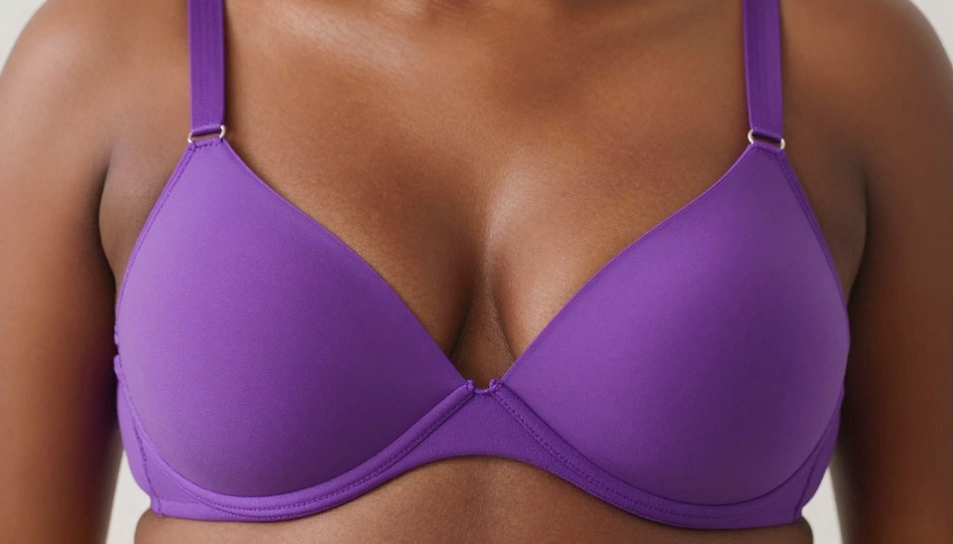Woman's chest after breast augmentation surgery.