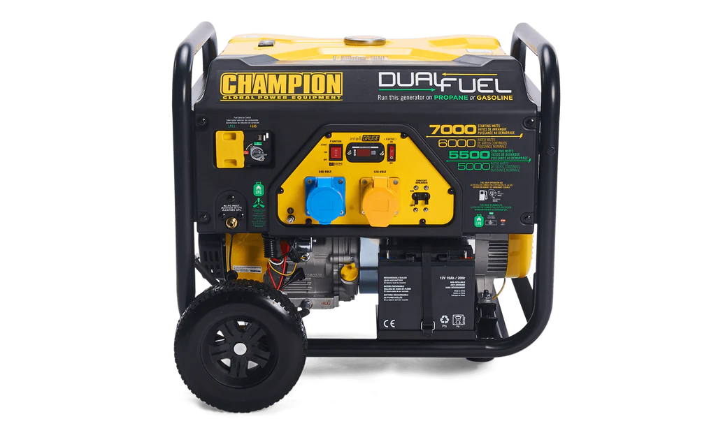 Champion 7000W dual fuel generator with electric start.