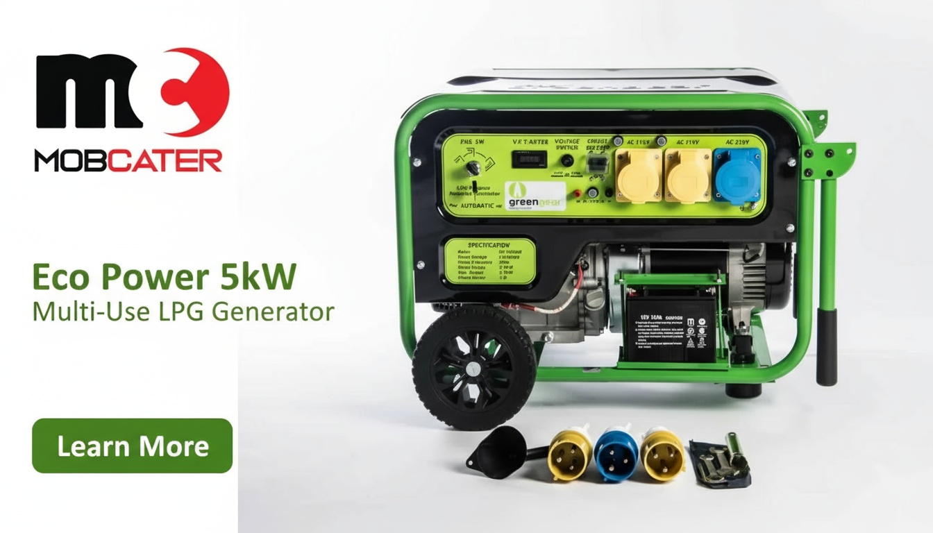 Greengear 5kW generator powering a house.