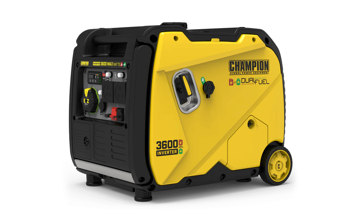 Champion 3600W Dual Fuel Inverter Generator, model 500988-UK.