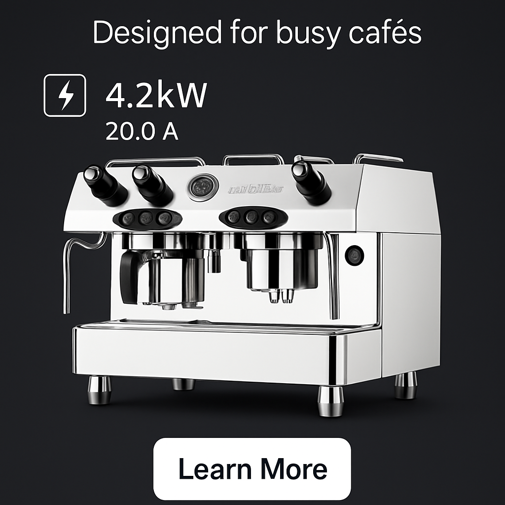 Contempo espresso machine brewing and steaming coffee