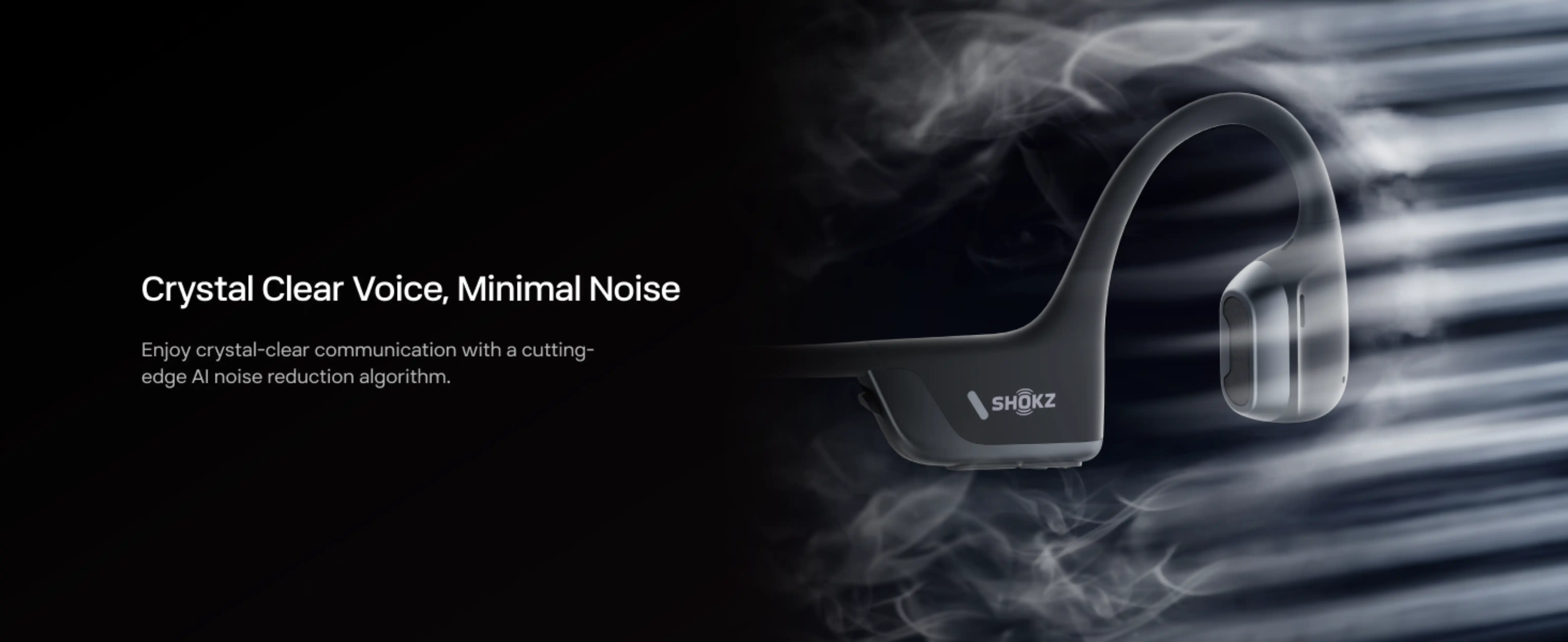 Headphones promoting crystal clear voice with minimal noise.