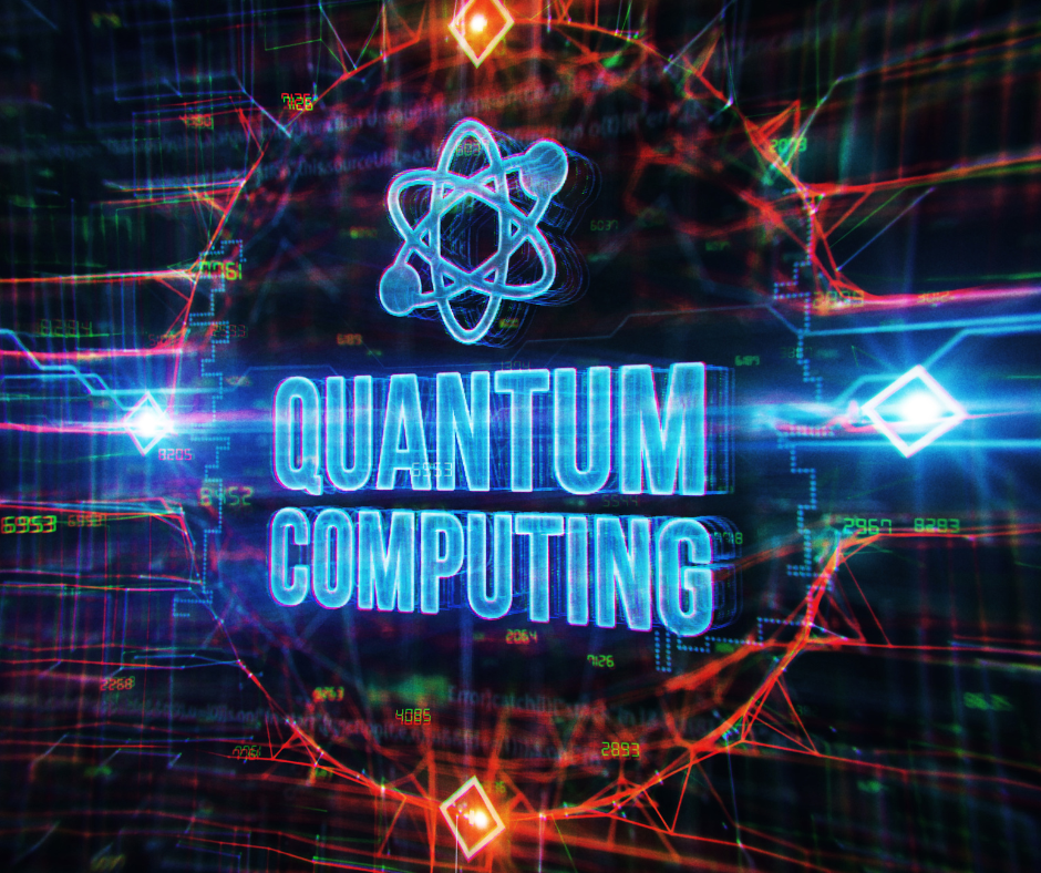 Belgian flag, quantum computer, glowing circuits
